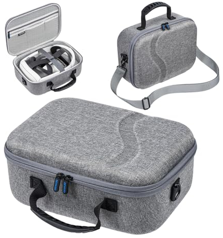 Junerain Quest 3-Tragetasche zur Aufbewahrung von -Stirnbändern, Reise-Aufbewahrungstasche for Meta/Oculus Quest 3 -Headset und Spielekonsole, wasserdichte, stoßfeste, tragbare Tasche for Qu