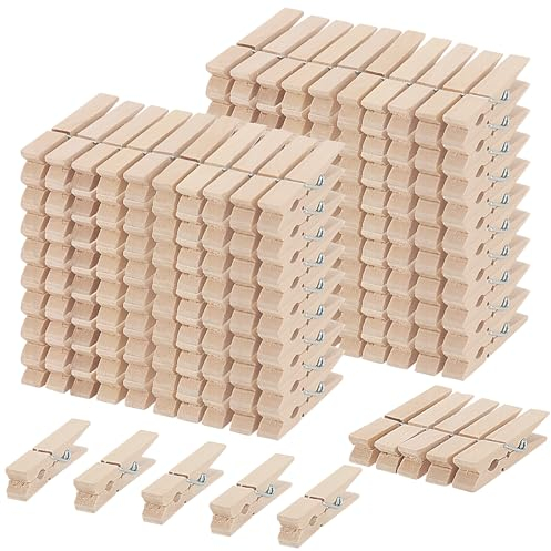 TAICHEUT 200 mollette in legno da 7,2 cm, grandi mollette per bucato, mollette in legno per stendibiancheria, artigianato fai da te