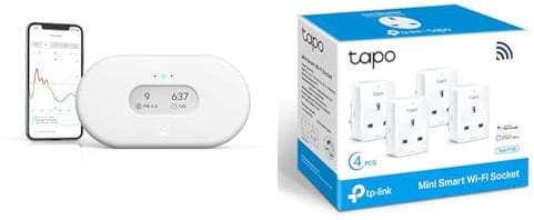 Airthings 2960 View Plus - Radon and Air Quality Monitor with PM 2.5, CO2, VOC, Humidity & Tapo Smart Plug Wi-Fi Outlet, Works with Amazon Alexa & Google Home,Max 13A Wireless Smart Socket
