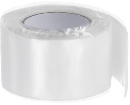 sourcing map Self Fusing Silicone Tape 1 x 3ft x 0.04 Waterproof Sealing Plumbing Rubber Tape for Water Pipe Hose Leak Silicone Grip Repair Seal, White