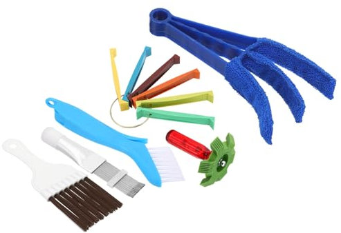 PATIKIL Air Conditioner Fin Comb, 6Pcs Stainless Steel Condenser Fin Straightener, FCR6 Fin Comb, Brown Foldable Brush AC Coil Tool for AC Unit Radiator