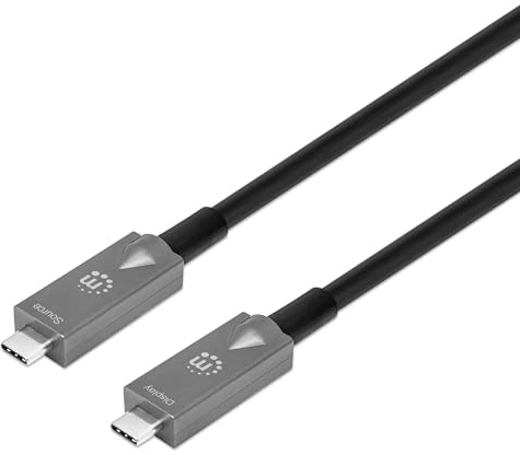 Manhattan 356442 Câble optique actif de données et vidéo USB 3.2 Gen 2 USB-C™ M/M fibre optique 4K 7,5 m Noir