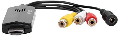 Beufee Cable RCA A HDMI, Adaptador Convertidor De Audio Y Vídeo AV A HDMI Adaptador Convertidor De Vídeo HDMI A AV Cable Macho A Hembra