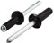 Linkup 90 Stück schwarze Pop-Blindnieten, 4,8 mm x 30 mm, schwarze Popnieten, Aluminium-Körper, Stahldornnieten (schwarz), gewölbte Aluminiumnieten