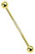 Industrial, Ohr Piercing Stab Gold in 1,6 x 32 mm mit sechs Steinen