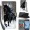 Case for Samsung Galaxy J3 2017 Case Premium PU Leather Flip Wallet Cover with Card Slots Kickstand Magnetic Book Cover Compatible with Samsung J3 2017 Cover - Horse