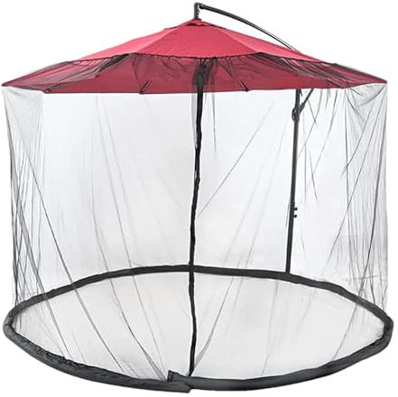 Yabauuop Patio Umbrella mos-quito Netting - Height And Diameter Adjustable -sal Outdoor Garden Umbrella Table Screen Parasol mos-quito Net Cover With Zipper For Garden Camping