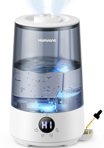 Homvana Humidificador Aceites Esenciales Aromas, Bebe 3.6L Hasta 34 Horas 16dB Silencioso de Para Dormitorio, Top-Fill Humidifier Plantas Ultrasonico, Difusor Aromatizador, Humidificadores Habitacion