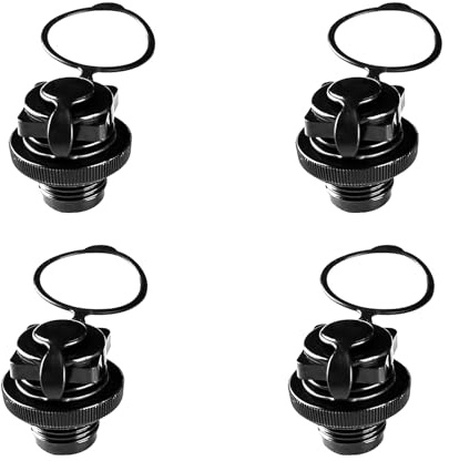 4PCS Air Mattress Cap Replacement,Boston Valve Adapter, Boston Valve Replacement,Inflatable Boat Air Valve,Paddle Board Breather Valve Kayaks One-Way Universal Fit Air Valve Replacement Parts