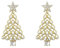1 Paar Weihnachtsbaum-Ohrringe, Strass-Weihnachtsohrringe, Tropfenohrringe, silberne Diamant-funkelnde Zirkon-Ohrringe, festliche Weihnachtsfeier
