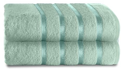 GC GAVENO CAVAILIA Juego de 2 Toallas de baño Jumbo de algodón Egipcio, Secado rápido, Extra Grandes, Juego de Toallas de baño de 500 g/m², Color Verde Saga
