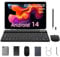 Tablet Android da 10 Pollici con Tastiera, 4G LTE Dual SIM, Octa-Core, 8 GB di RAM, 128 GB di ROM + 1 TB di Espansione, Doppia Fotocamera, Tablet da Gioco WiFi/BT con Custodia in Pelle, Mouse, Stilo