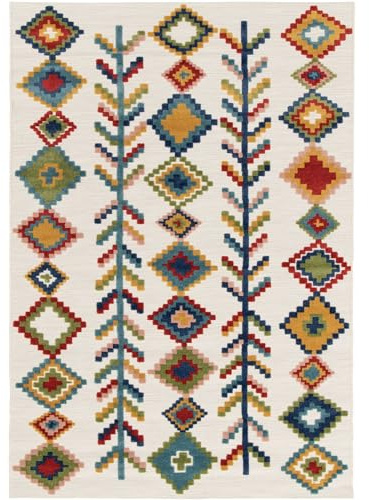 Steffensmeier In- und Outdoorteppich Trosa | Raute | Bunt, 200x290 cm
