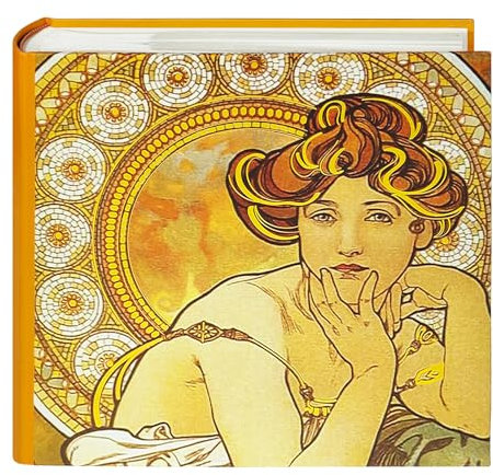 Fotoalbum Einsteckalbum 10x15 Fotoalbum zum Einstecken 200 Fotos 100 seiten Für Familie Hochzeit Abschlussfeier Ruhestand Erinnerungen Kunstsammler,Alphonse Mucha Kunstwerk Die Edelsteine-Topas