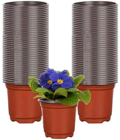 KPYZLBD Anzuchtköpfe 100 Stück, Pflanztopf Plastik 10cm, Grow Töpfe, Pflanzenbau Töpfe Pflanzen, Pflanzliche Saatgutanbau Blumentopf, Häufig für Gemüse, Obst und krautige Pflanzen Universal