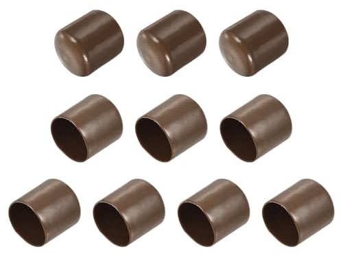 QUARKZMAN 10 Stück Gummikappen, 31mm Rohrstopfen Endkappe Rund Schutzkappen Pfostenkappe Abdeckkappen Zaunpfosten Endspitze Kappen für Gartenstühle Tischbeine Möbelfüße Gleiter, Braun