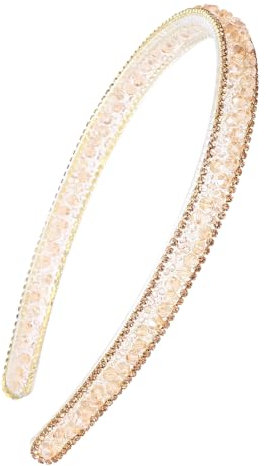Gold Headband, Rhinestone Headband Sparkly Headbands for Women Gold Hair Accessories for Women Girls Champagne Non Slip Bling