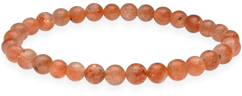 Lebensquelle Plus Kugelarmband | Perlen Armband 6 mm | Hochwertiges Edelsteinarmband | Natur Stein Edelsteinarmband dehnbar