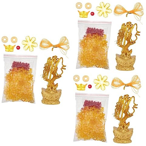 Cabilock 3 Juegos Vaca lechera decoração casa decoración casa Cuentas de la Pulsera de la Amistad Cuentas Surtidas Material del árbol de Bricolaje Manualidades caseras Acrílico Golden