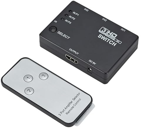 1080P HDMI-kompatibler Switch Splitter Adapter Hub 3 In 1 Out HDMI Switcher mit Fernbedienung