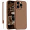 Kukiwhy Coque de protection en silicone pour iPhone 16 Pro Max 6,9 (2024), fine, en microfibre, résistante aux rayures et aux chocs, marron