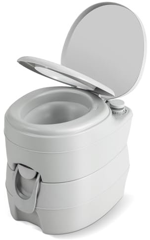 SOARS Tragbare Campingtoilette, Camping WC mit Spülpumpe, 20L Abwassertank, Campingklo mit Tragegriff, Reisetoilette 150 kg belastbar, Sitzhöhe 40cm
