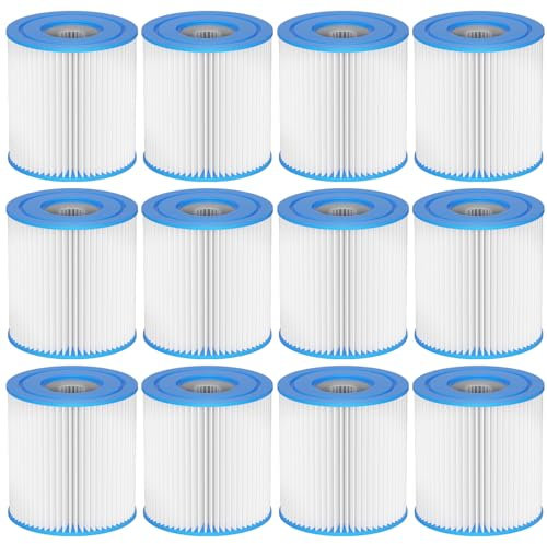 29007E Typ H Schwimmbadfilterkartusche Ersatz kompatibel mit Intex 29007E 330 GPH 28601EG Filterpumpe für oberirdische Pools, Schwimmbad Easy Set Filter Typ H, 12 Stück