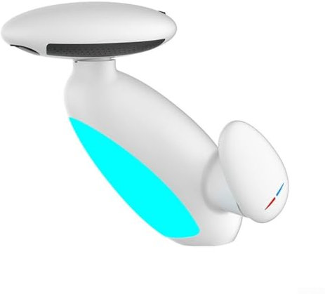Grifos de lavabo, grifos de lavabo de baño, 4 vías extraíbles, mezcladores de frío y caliente, temperatura LED, flexible de 360°, para cocina y baño (blanco)