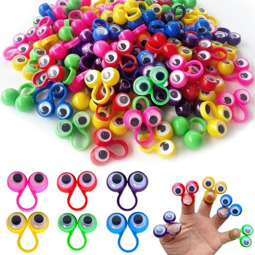 100 Piezas Marionetas de Dedo Marionetas de Ojos para Niños | Juguetes Dedos Detalles Cumpleaños Niños Adecuado para Juegos rol y Narración Historias(Colorido)