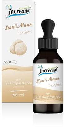 Liposomale Lion's Mane/Hericium Erinaceus Tropfen hochdosiert - (150.000mg Hericium Erinaceus pro Packung) 5000mg pro Tagesdosis davon 30% (1500 mg) Polysaccharide -MCT Öl -Hohe Bioverfügbarkeit