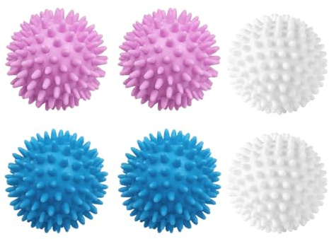 Bolas Para Lavadora, 6 piezas, Pelota Bola de Lavado para Lavadoras, Bolas Secadora de Ropa, Bola de Lavado Reutilizable, Dryer Balls, Reduce La Ropa Arrugas y Ahorra Tiempo De Secado Ropa