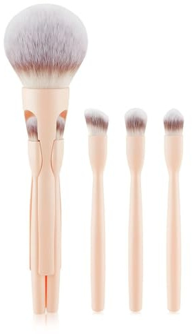 Magnetisches Make-up-Pinsel-Set,Make-up Pinsel Set,4-in-1 weiche Borsten,Grundierung Konturen Concealer-Pinsel,Make-up-Pinsel, Konturierpinsel-Set für Gesicht, Rouge, Bronzer,Tupfen, Konturen（Rosa）