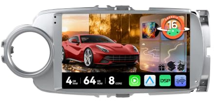 MSD 9 Pulgada Android 15 Autoradio para Toyota Yaris GRMN (2012-2017) GPS Navi Radio | 4G+64G | CarPlay Android Auto Dab 4G Dual-Band WiFi Volante DSP | Cámara Mic | Octa-Core 2 DIN