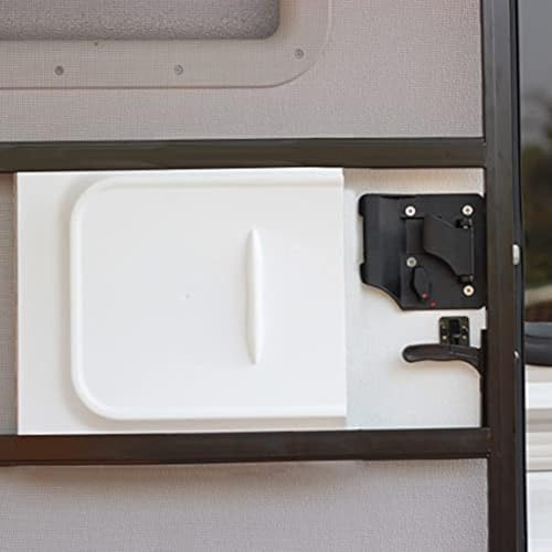Glissière de porte moustiquaire avec butée coulissante conçue spécifiquement pour les systèmes de porte moustiquaire de remorque et de camping-car (blanc)