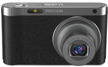 PRIXTON Fotocamera Digitale 4K UHD 64 MP Discovery DC650, Macchina Fotografica con Wi-Fi, Stabilizzazione Anti Shake, Rilevamento del Volto, Zoom Ottico 6X, Schermo IPS da 2,88, USB C, MicroSD 256 GB