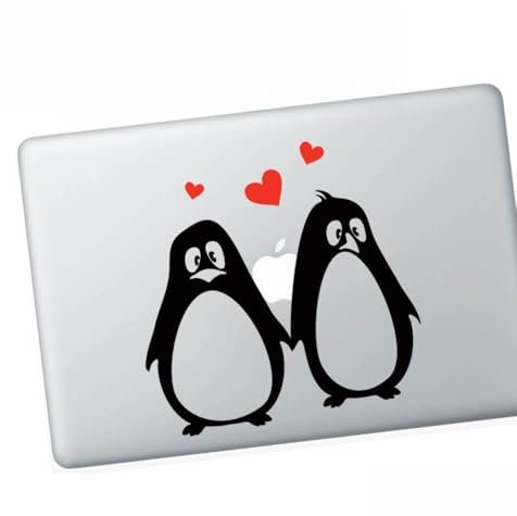 decorsfuk.co Penguins Macbook sticker - colour/black vinyl/laptop artwork/Laptop design/Star wars stickers