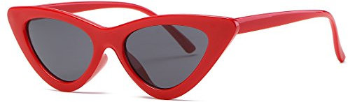 kimorn Sonnenbrillen für Damen Metallscharniere Clout Goggles Sonne Gläser K0566 (Rot&Schwarz)