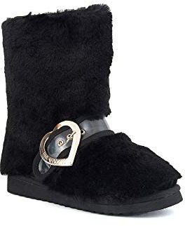 Love Moschino JA24113H06JS0000 Stivale in Eco Pelliccia con Fibbia Cuore Ore Made in Italy (EU 38)