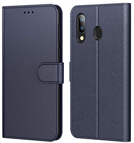 Tenphone Etui Coque pour Huawei P Smart 2019, Protection Etui Housse en Cuir Portefeuille Livre,[Emplacements Cartes],[Fonction Support],[Languette Magnétique] pour (P Smart 2019 (6,21), Bleu)