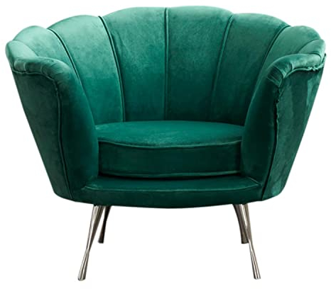 KAWOLA Clubsessel Cocktailsessel Samt Sessel Narla Ohrensessel Lesesessel Polstersessel Loungesessel Retro Sessel grün