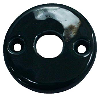 Rosace de fonction porcelaine Noir brillant trou béquille