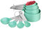 Cuillères Doseuses, 8 Pcs Cuillere Doseuse Et Measuring Cups Ensemble, 4 Cuillere Mesurer et 4 Tasses Mesure pour Mesurer Solides et Liquides (Bleu sarcelle)