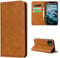 Copmob iPhone 12 Mini Case, Flip Wallet Leather Case [3 Slots] [Magnetic Closure] Flip Case Cover for iPhone 12 Mini – Light Brown