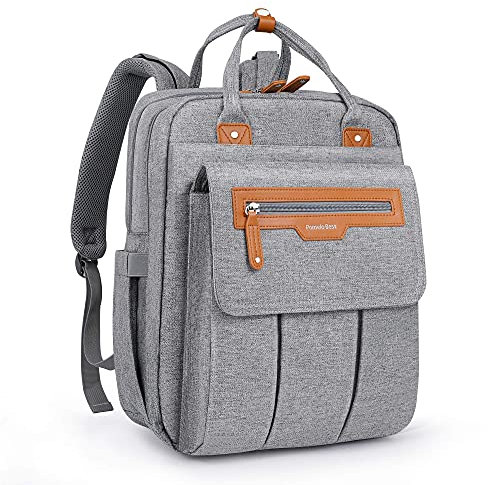 Pomelo Best Zaino per pannolini con fasciatoio rimovibile, tasche termiche e cinghie per passeggino, colore: grigio