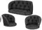 HOBBYGARDEN Stuhlkissen Kissen für Rattansessel Bankkissen Schaukel Gartenkissen Schaukelauflagen Liegekissen Auflagen Kissen Ruheplatz, 2 + 1, Schwarz