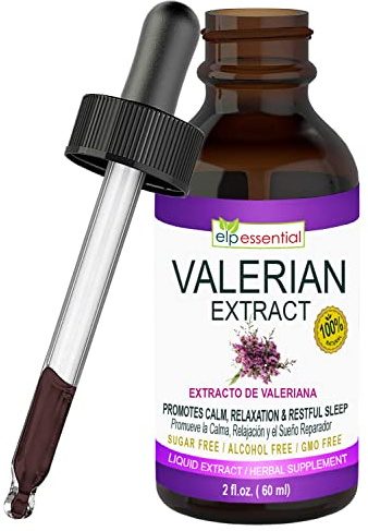 ELP ESSENTIAL Valerian Root Extract Drops | 2 fl oz | Sugar Free, Alcohol Free, Non- GMO Gluten Free Liquid