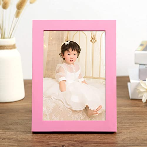 HNDXLHH Bilderrahmen Elegantes Rosa Fotorahmen Klassisches Design Bilderrahmen Holz Bilderrahmen 10x15 Rahmen mit Plexiglas Objektrahmen für Tisch- und Wandmontage, Heimdekoration