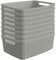 Curver Set of 8 Jute Small Decorative Plastic Organization and Storage Basket Perfect Bins for Home Office, Closet Shelves, Kitchen Pantry and All Bedroom Essentials, Grey, 8