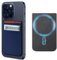 CloudValley Portafoglio magnetico per carte di credito progettato per iPhone MagSafe, custodia elastica in lycra doppia tasca porta carte di credito per iPhone 15/14/13/12, accessori Mag Safe - Blu