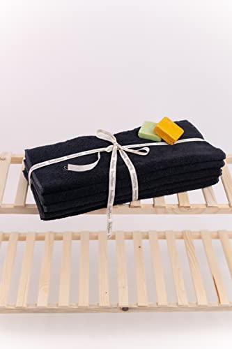 Questo Casa, 1 Stück Handtuch, 100% Baumwolle, Badetuch/Handtuch, Schwarz, 50x90 cm